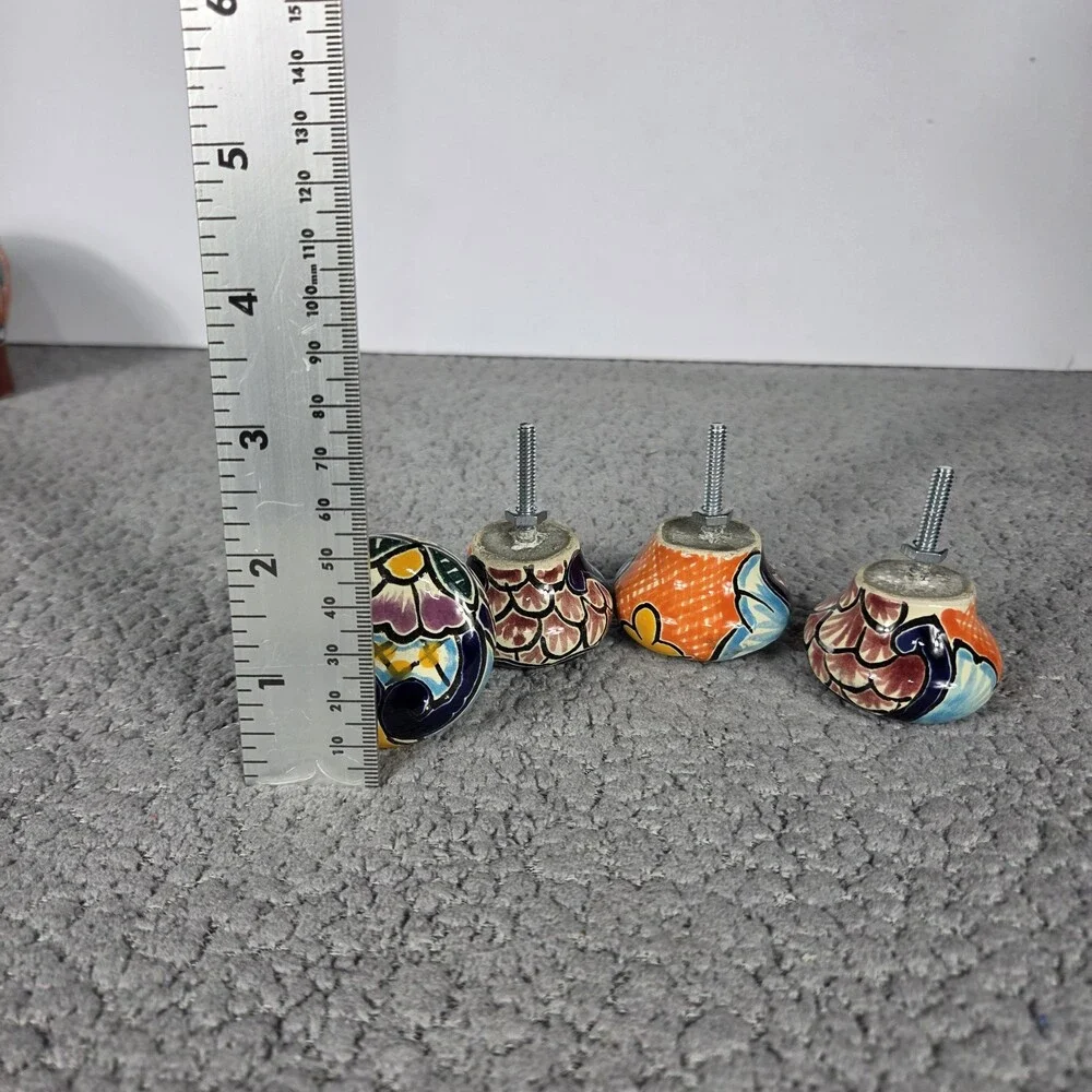 Talavera Door Knob Set Hand Painted Mexican Art Colorful